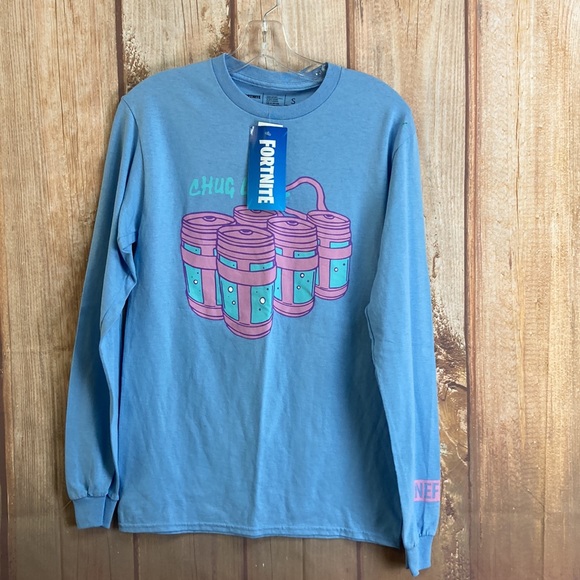 ➡️Fortnite Chug Life Blue Long Sleeve Tee Size XS and Small - Picture 4 of 8